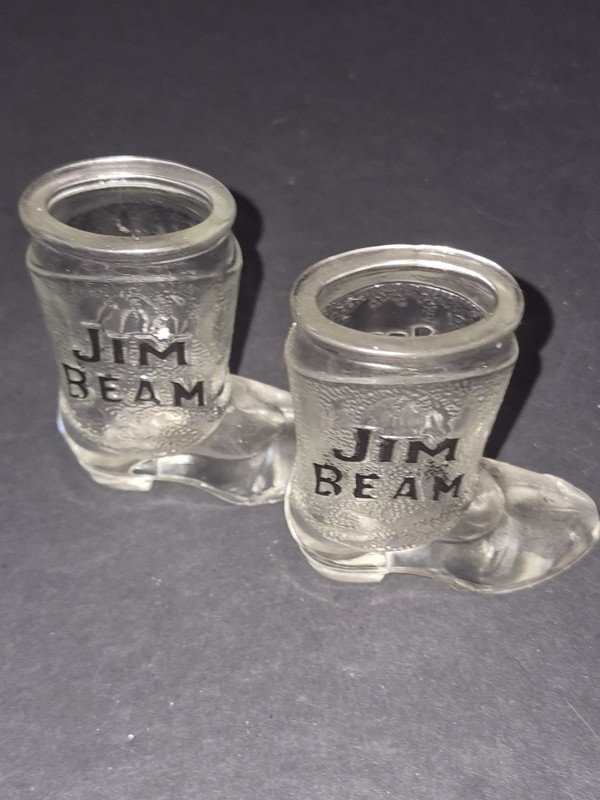 Jim Beam Vintage Boot Shot Glass 3" Tall 1993 (Set Of Two).