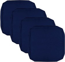 Blue Waterproof Outdoor Patio Seat Cushion Covers 24x24x4 Set Of 4 Clearance New
