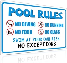 Pool Deck Accessories for Above Pools Swimming Pool Tin Metal Signs 8x12 Inch 