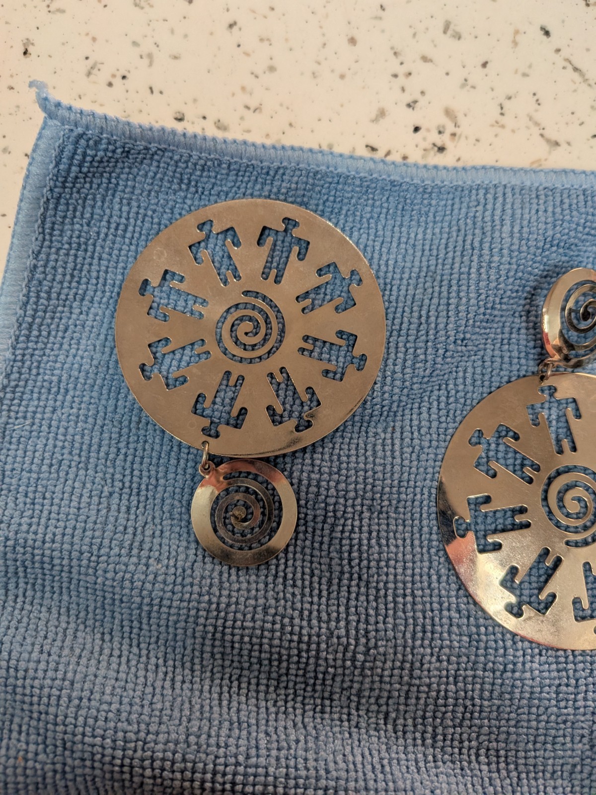 Native American Style Silver Tone earrings and tu… - image 10