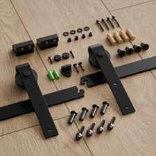 CCJH 6FT Sliding Barn Door Hardware Kit forWooden Single Door,NO DOOR