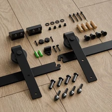 CCJH 6FT Sliding Barn Door Hardware Kit forWooden Single Door,NO DOOR