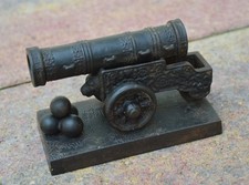 Vintage Old Russian Cast Iron Desk Top Model of Tsar Cannon Original RARE