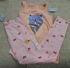 Cat Jack Pajama Set Girls 14/16 XL Tank Pants Unicorn Sleepwear New W Tags