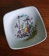 Emetts by Wade 'Pastoral Interlude' Decorative Pin Dish Trinket Tray Vintage 60s