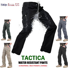 Mens Cargo Pants Tactical Waterproof Work Trousers Outdoor Hiking Combat Pants