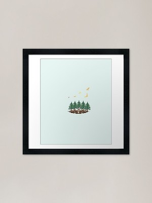 Wald Kiefer Cluster Tier Baum gerahmtes Wandbild Poster Leinwanddruck Bild
