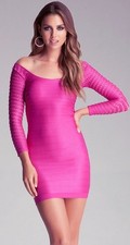 NEW bebe XXS XS S P/S fuchsia pink stretchy sexy party top dress bodycon