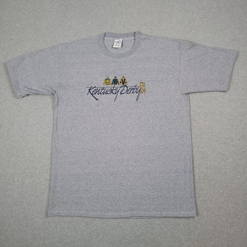 Vintage Kentucky Derby Shirt Men Large 90s Single Stitch Made in USA Embroidered - Picture 1 of 9