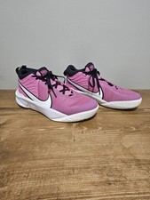 Nike Team Hustle DX-SU21 Youth Basketball Shoes, Size 6Y Pink And White