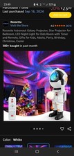 Rossetta Astronaut Galaxy LED Night Light Projector Remote Timer Color Changing