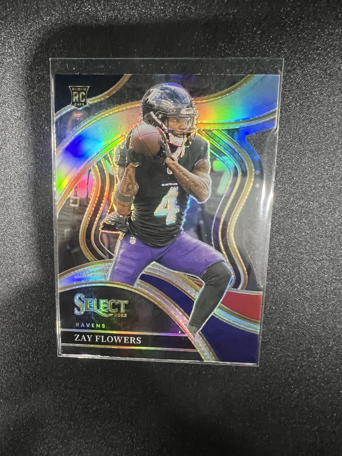 2023 Panini Select - Club Level Zay Flowers #201 Black & Red Prizm Die-Cut (RC)