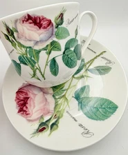 Roy Kirkham England Breakfast Oversized Large Mug Cup & Saucer Redoute Roses