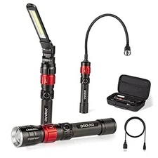  3 in 1 Led Work Lights with Magnetic Base, LED Flashlight with Flexible 