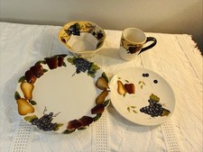 Home Interiors Sonoma Villa Earthenware 4 Piece Place Setting Fruit