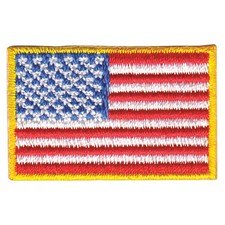 Heros Pride Embroidered Patch,U.S. Flag,Medium Gold 0028 Heros Pride 0028 1 1/2