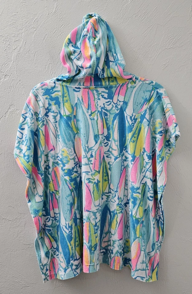 Капюшон с принтом Lilly Pulitzer Cover Up Terry Beach And Bae Sailboat для девочек большой 8-10 - Изображение 3 из 4