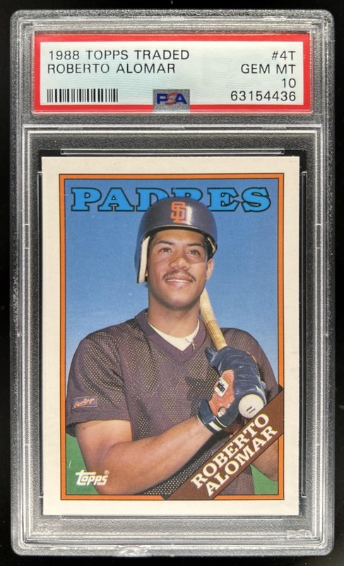 1988 Topps Traded Roberto Alomar Rookie RC #4T Padres PSA 10 GEM MINT