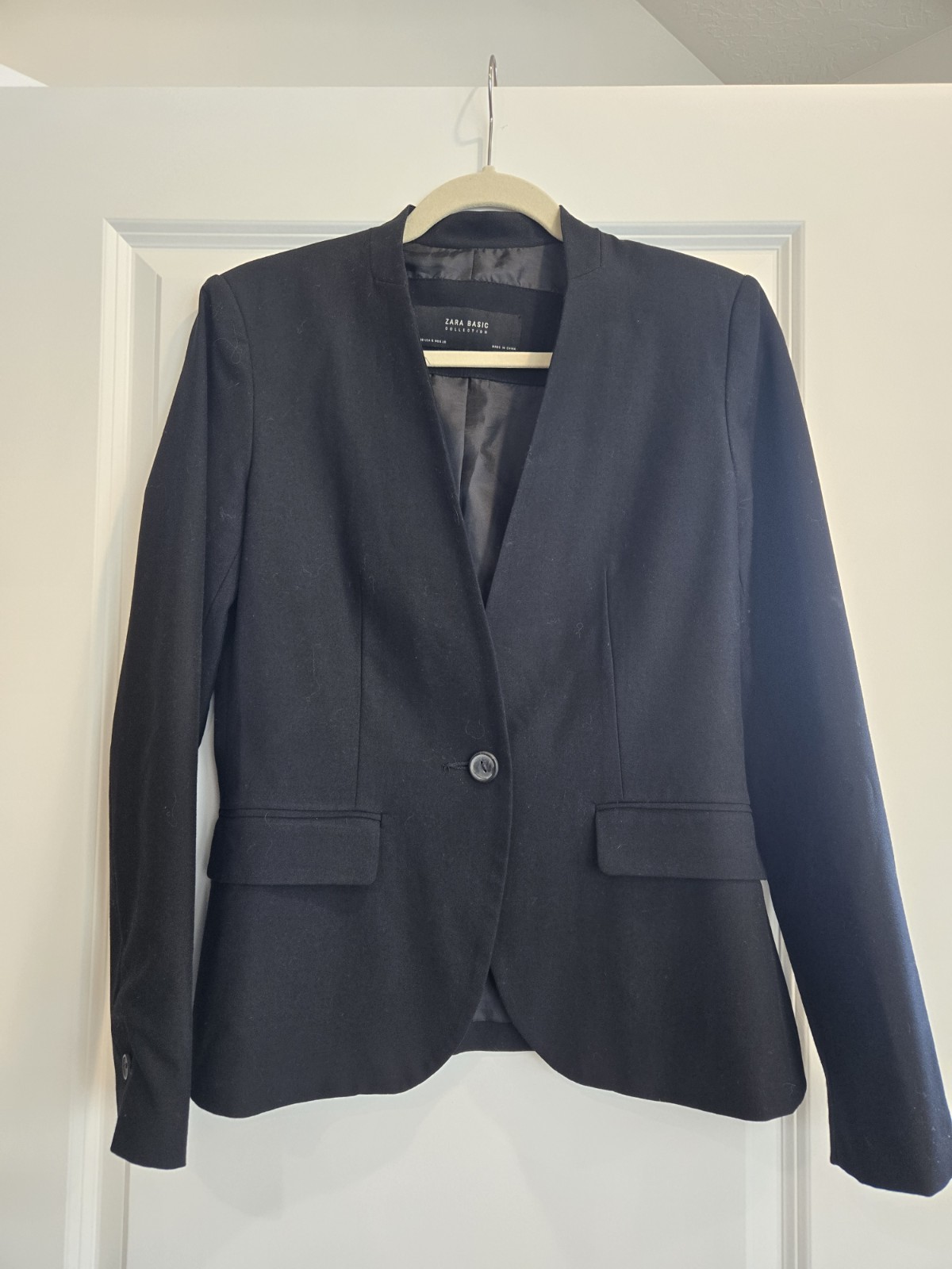 ZARA BASIC Black Blazer Single-Breasted Notch Lap… - image 1