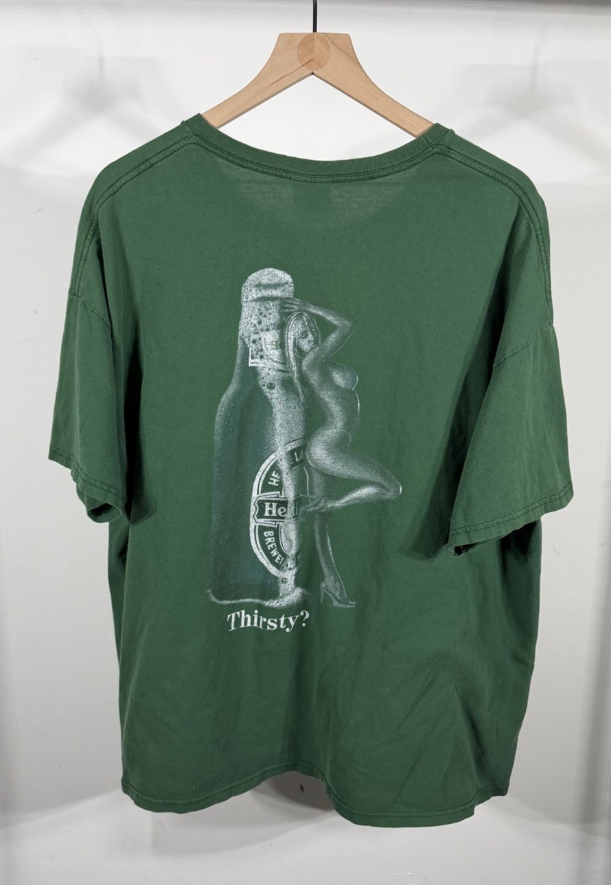 Vintage Y2K Heineken “My Favorite Heinie” Pin Up T-Shirt Size XXL Streetwear Tee