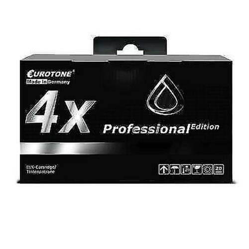 4x Eurotone Pro Ink Black For Epson 