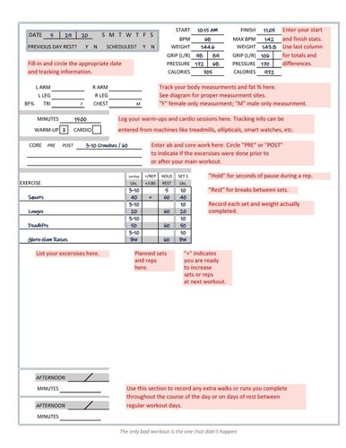 Ultimate Edition Fitness Journal, Workout Record, Progress Tracker, Diary - Picture 5 of 14