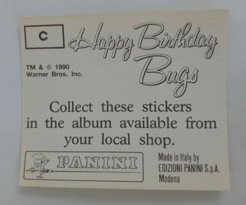 1990 Panini Happy Birthday Bugs (Pick Your Sticker) - Picture 307 of 343