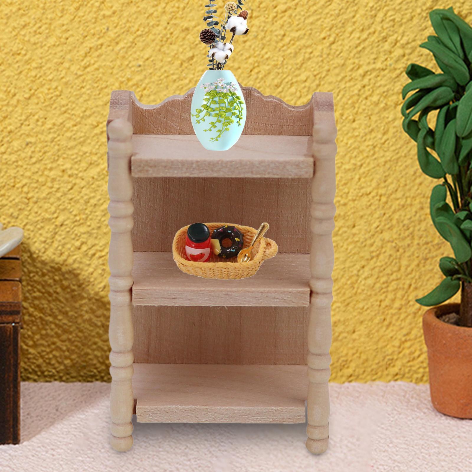 112Dollhouse Wood Storage Shelf Dollhouse Bookshelf for Photo eBay