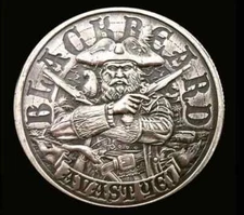 Mason Mint Blackbeard Avast Ye! Queen Anne's Revenge 1 oz Antique Silver Round
