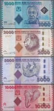 Tansania 4 Noten Set 1000 Bis 10000 Shillingi 2019-2020 UNC @ Ebanknoteshop
