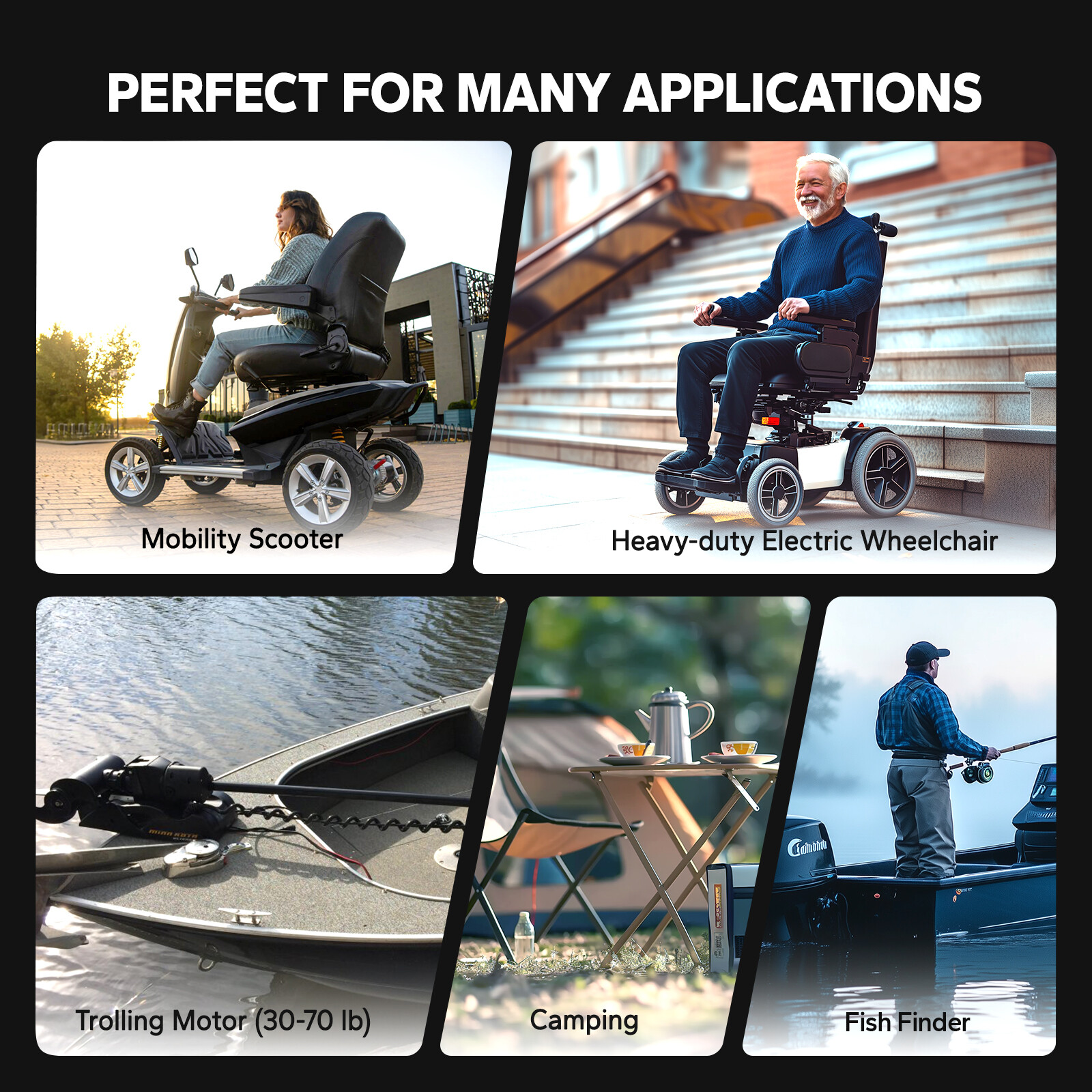 LiTime 12V 65Ah LiFePO4 Lithium Battery 832Wh For Wheelchair Fishing-Refurbished