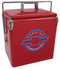 Genuine Chevrolet Vintage Picnic Cooler 3.5 Gallon Red W Built In Bottle Opener