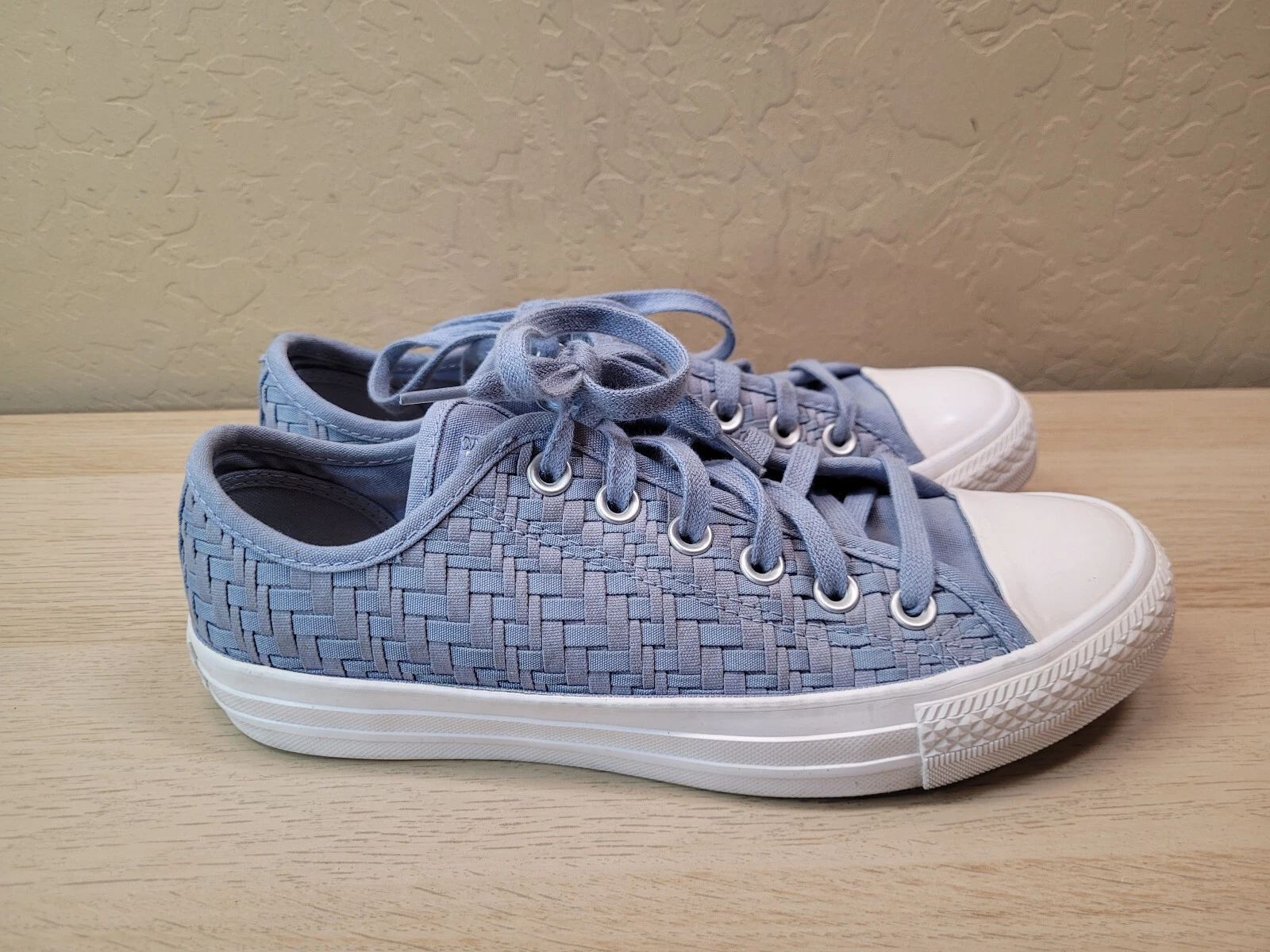 Scarpe Converse Chuck Taylor donna 8 blu bianco tessuto sneakers basse stringate