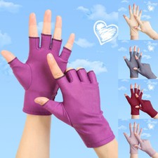 Anti-UV Fingerless Gloves Driving Glove Ice Silk Half Finger Gloves Thin Mitten  