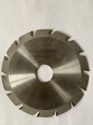 SCHEPPACH Hartmetall HM Kreissägeblatt 200x3,2x40 mm Zähne Z=14 Neuwertig! 