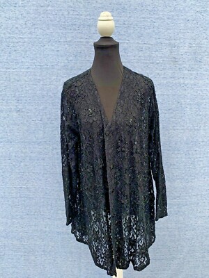 Boho Jacket Long Lace Jacket Australia CATHERINES Sheer Black Lace