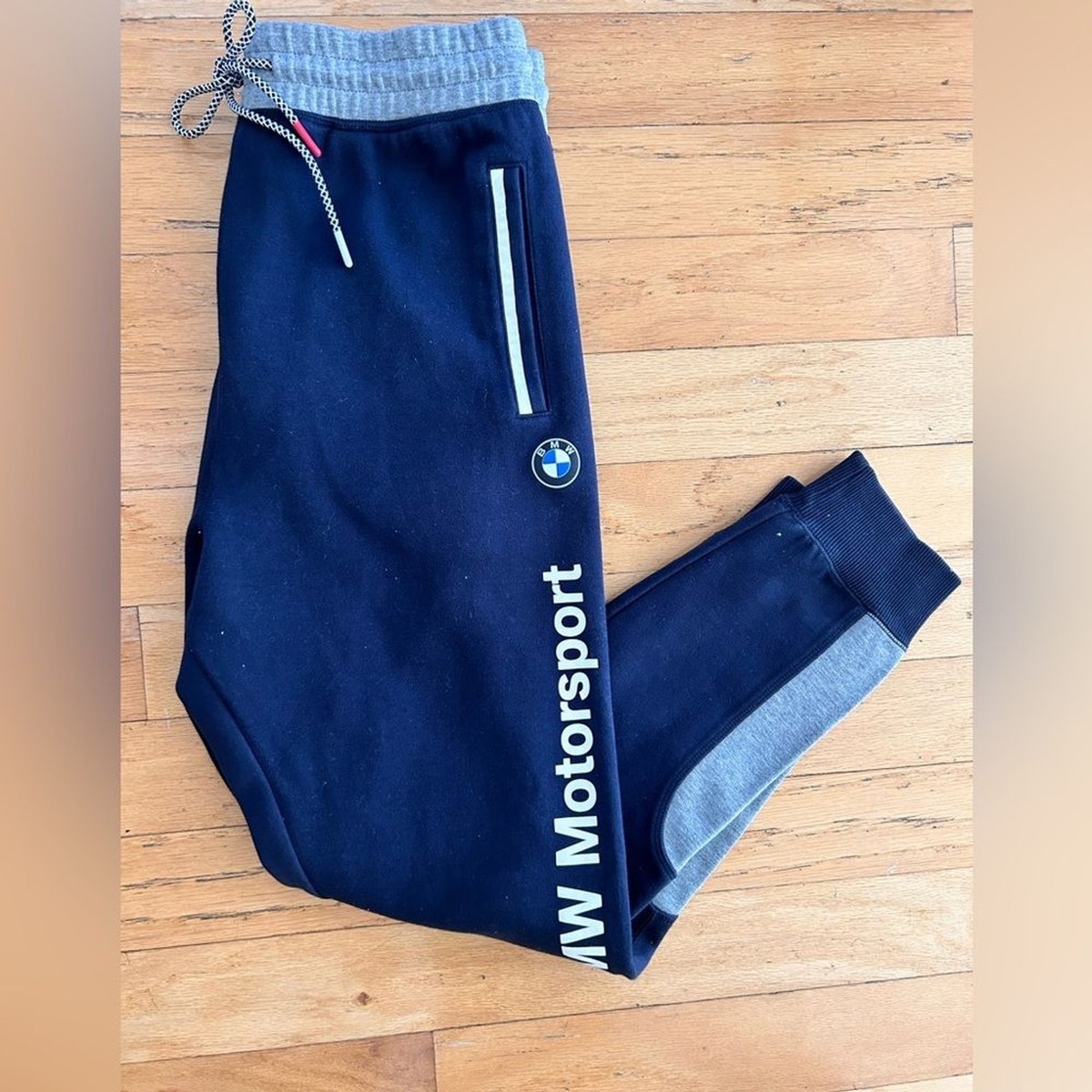 BMW Motorsport Puma Sweatpants Mens Size M Blue Joggers Performance Logos.  NWT | eBay