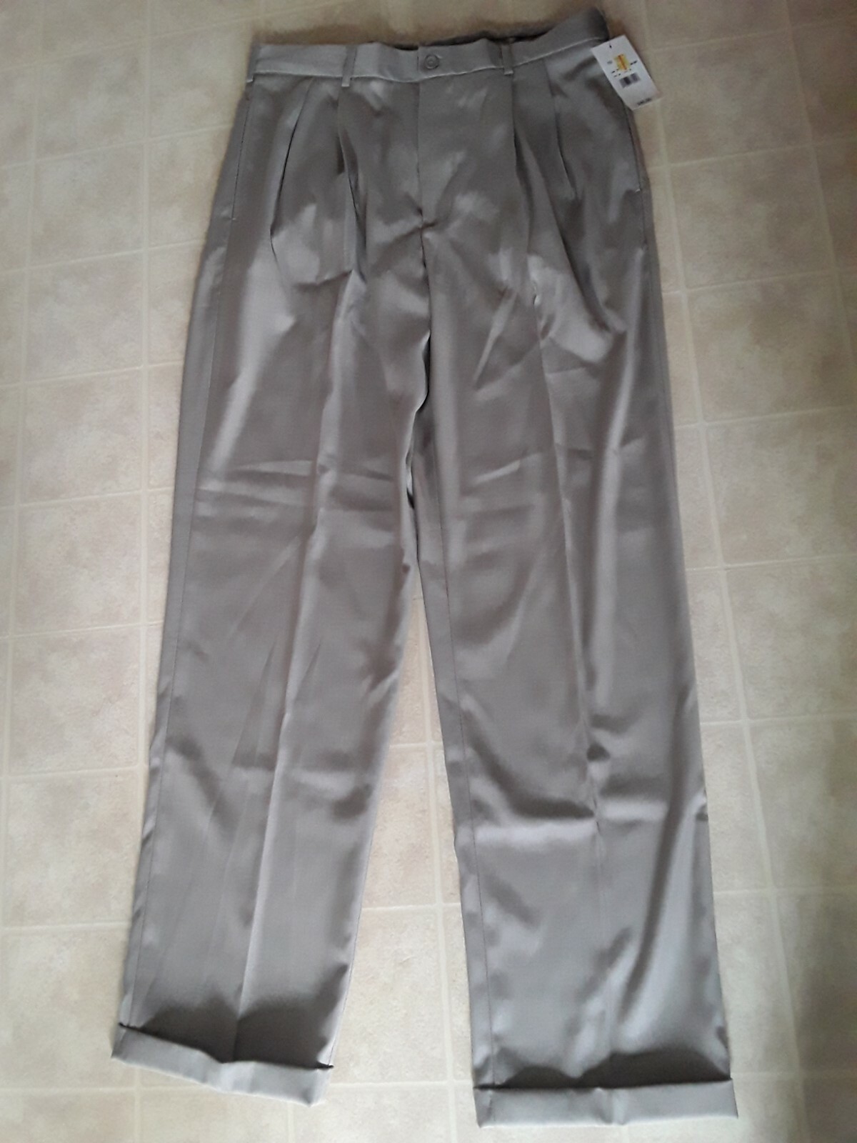 New Men's Axist Tan Dress Pants Size 34x34 Slim Fit Comfort Stretch