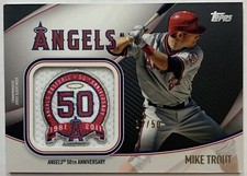 MIKE TROUT - JUMBO JERSEY SLEEVE PATCH - BLACK /50 - 2020 TOPPS SERIES 2.