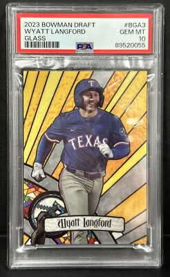 世界に１枚 TOPPS BOWMAN ART CARD 2023 Bowman Chrome Draft Texas Rangers Stained Glass Wyatt
