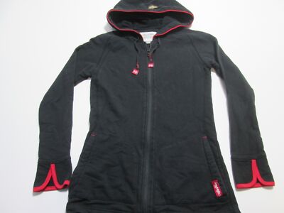 Li Ning Womens Size S Track Jacket Black Hooded Active Outerwear