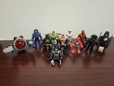 Imaginext Figure Lot 8 Plus 2 Vehicles DC, Marvel, TMNT And Other