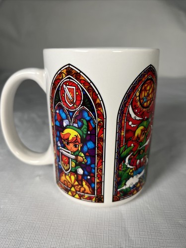 New! The Legend of Zelda 16 oz Coffee Mug Ocarina of Time - Stain Glass Windows