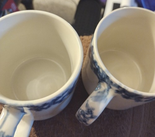Taza de café de cerámica azul Gibson de colección estilo crock juego de 2 resistentes - Imagen 5 de 12