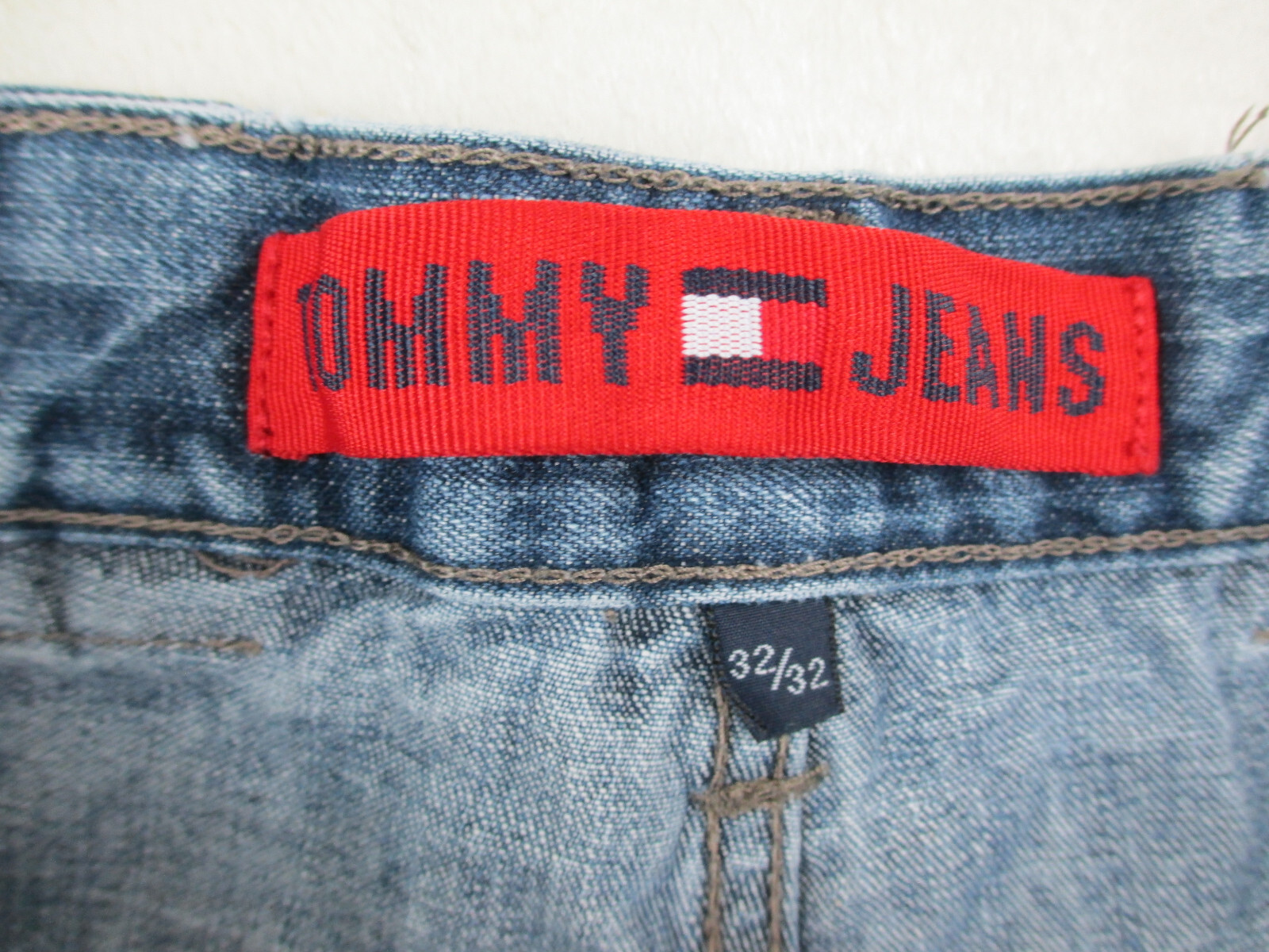 VINTAGE Tommy Hilfiger Pants Mens 32 Blue Denim Jeans 00s Casual 32X32 thumbnail 6