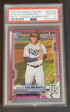 2021 Bowman Chrome Prospects Fuchsia Shimmer Refractor Carlos Colmenarez PSA 10