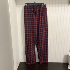 Nautica Lounge Pants Xl Red Plaid Drawstring Pockets