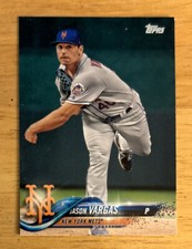 2018 Topps Series 2 Jason Vargas Baseball Card #530 Mets Pitcher Mid-Grade EXMT