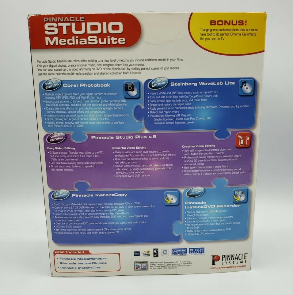 Pinnacle Studio Media Suite Plus Version 9 Video Digital Media Editing Open Box - Image 2 of 4