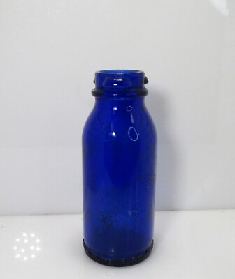 VIntage Cobalt Bromo-Seltzer Emerson Drug Glass Bottle 4''  Maryland Glass Co. 11